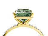 Yellow gold Fancy Green Princess  Diamond Pavé Band with Six-Prong Setting_35