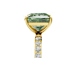 Yellow gold Fancy Green Princess  Diamond Pavé Band with Six-Prong Setting_36