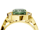 Yellow gold Fancy Green Princess  Halo Diamond Engagement Ring with Milgrain Band and Four-Prong Setting_21