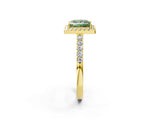 Yellow gold Fancy Green Princess  Halo Diamond Pavé Solitaire Ring_41
