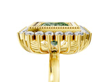 Yellow gold Fancy Green Princess  Halo Diamond Ring with Milgrain Edge and Round Prong Setting_28