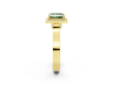 Yellow gold Fancy Green Princess  Halo Pave Split Shank Prong Setting Ring_27