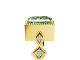 Yellow gold Fancy Green Princess  Milgrain Marquise Diamond Twist Band Ring_68