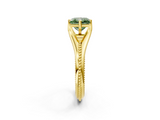 Yellow gold Fancy Green Princess  Solitaire Beaded Band Six-Prong Setting_2