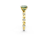 Yellow gold Fancy Green Princess  Solitaire Bezel-Set Diamond Ring with Beaded Band and Four-Prong Setting_52