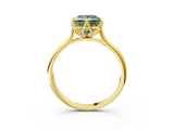 Yellow gold Fancy Green Princess  Solitaire Cathedral Diamond Ring with Six-Prong Setting_3