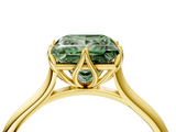 Yellow gold Fancy Green Princess  Solitaire Cathedral Diamond Ring with Six-Prong Setting_4