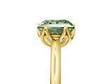 Yellow gold Fancy Green Princess  Solitaire Cathedral Diamond Ring with Six-Prong Setting_5