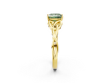 Yellow gold Fancy Green Princess  Solitaire Celtic Knot Engagement Ring with Four-Prong Setting_2
