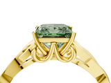 Yellow gold Fancy Green Princess  Solitaire Celtic Knot Engagement Ring with Four-Prong Setting_4