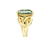 Yellow gold Fancy Green Princess  Solitaire Celtic Knot Engagement Ring with Four-Prong Setting_5