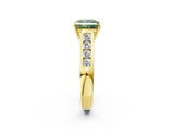 Yellow gold Fancy Green Princess  Solitaire Channel-Set Diamond Engagement Ring with Four-Prong Setting_31
