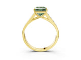 Yellow gold Fancy Green Princess  Solitaire Channel-Set Diamond Engagement Ring with Four-Prong Setting_32