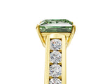 Yellow gold Fancy Green Princess  Solitaire Channel-Set Diamond Engagement Ring with Four-Prong Setting_34