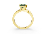 Yellow gold Fancy Green Princess  Solitaire Channel-Set Split Shank Ring with Tension Prong Setting_6