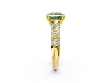 Yellow gold Fancy Green Princess  Solitaire Chevron Pave Diamond Engagement Ring with Six-Prong Setting_2