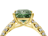Yellow gold Fancy Green Princess  Solitaire Chevron Pave Diamond Engagement Ring with Six-Prong Setting_4