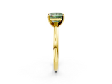 Yellow gold Fancy Green Princess  Solitaire Diamond Engagement Ring with Four-Prong Setting on a Classic Band_5
