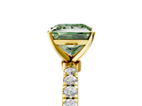 Yellow gold Fancy Green Princess  Solitaire Diamond Pavé Band with Four-Prong Setting_5