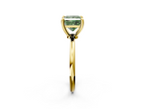 Yellow gold Fancy Green Princess  Solitaire Diamond Ring with 4-Prong Setting on a Classic Band_5