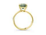 Yellow gold Fancy Green Princess  Solitaire Diamond Ring with 4-Prong Setting on a Classic Band_6
