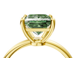 Yellow gold Fancy Green Princess  Solitaire Diamond Ring with 4-Prong Setting on a Classic Band_7