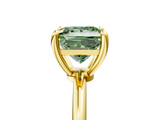 Yellow gold Fancy Green Princess  Solitaire Diamond Ring with 4-Prong Setting on a Classic Band_8