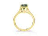 Yellow gold Fancy Green Princess  Solitaire Diamond Ring with Cathedral Band and Four-Prong Setting_32