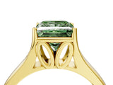 Yellow gold Fancy Green Princess  Solitaire Diamond Ring with Cathedral Band and Four-Prong Setting_33