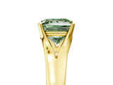 Yellow gold Fancy Green Princess  Solitaire Diamond Ring with Cathedral Band and Four-Prong Setting_34