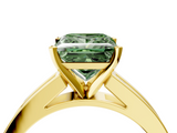 Yellow gold Fancy Green Princess  Solitaire Diamond Ring with Channel-Set Band and Four-Prong Setting_7