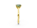 Yellow gold Fancy Green Princess  Solitaire Diamond Ring with Four-Prong Setting and Classic Band_5