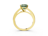 Yellow gold Fancy Green Princess  Solitaire Diamond Ring with Four-Prong Setting and Classic Band_6