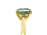 Yellow gold Fancy Green Princess  Solitaire Diamond Ring with Four-Prong Setting and Classic Band_8