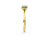 Yellow gold Fancy Green Princess  Solitaire Diamond Ring with Four-Prong Setting on a Plain Band_22
