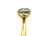Yellow gold Fancy Green Princess  Solitaire Diamond Ring with Four-Prong Setting on a Plain Band_25