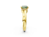 Yellow gold Fancy Green Princess  Solitaire Diamond Ring with Pave Band and Six-Prong Setting_30