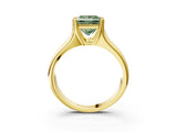 Yellow gold Fancy Green Princess  Solitaire Diamond Ring with Six-Prong Cathedral Setting_33