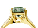 Yellow gold Fancy Green Princess  Solitaire Diamond Ring with Six-Prong Cathedral Setting_34