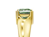 Yellow gold Fancy Green Princess  Solitaire Diamond Ring with Six-Prong Cathedral Setting_35