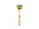 Yellow gold Fancy Green Princess  Solitaire Diamond Ring with Six-Prong Setting and Tapered Band_2