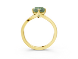 Yellow gold Fancy Green Princess  Solitaire Diamond Ring with Six-Prong Setting and Tapered Band_3