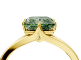 Yellow gold Fancy Green Princess  Solitaire Diamond Ring with Six-Prong Setting and Tapered Band_4