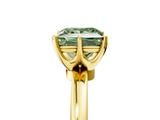 Yellow gold Fancy Green Princess  Solitaire Diamond Ring with Six-Prong Setting on a Classic Band_5