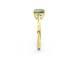 Yellow gold Fancy Green Princess  Solitaire Diamond Ring with Split Shank and Four-Prong Setting_14
