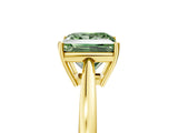 Yellow gold Fancy Green Princess  Solitaire Diamond Ring with Split Shank and Four-Prong Setting_17