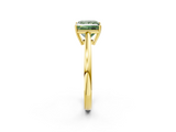 Yellow gold Fancy Green Princess  Solitaire Diamond Ring with Split Shank and Four-Prong Setting_2