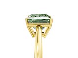 Yellow gold Fancy Green Princess  Solitaire Diamond Ring with Split Shank and Four-Prong Setting_5
