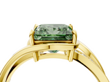 Yellow gold Fancy Green Princess  Solitaire Diamond Ring with Split Shank and Prong Setting_21