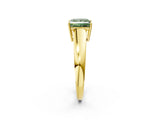 Yellow gold Fancy Green Princess  Solitaire Diamond Ring with Tapered Band and Four-Prong Setting_54